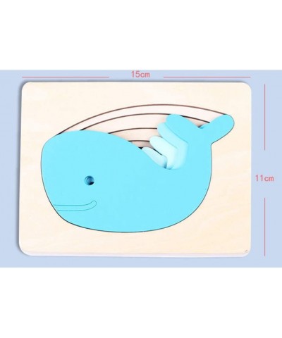 Kid Wooden Puzzles Multi- Layered Gradient Whale Animal Puzzles Cartoon 3D Panel Jigsaw Brain Teaser Puzzles Kids Children Ed...