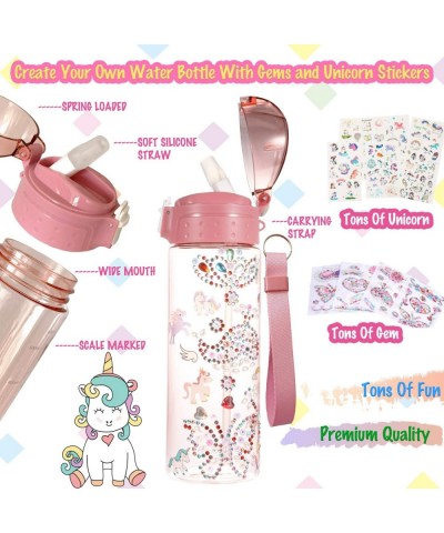 Decorate Your Own Water Bottle with Tons of Glitter Gem & Unicorn Stickers BPA Free Tritan Material 20 oz Kids Craft Kit & DI...