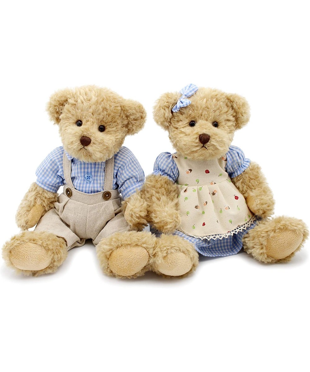 Oits-cute 2-Pack Teddy Bear Cute Stuffed Animal Couple Gift Soft Plush Toy 11inch (Blue Plaid Clothes) $44.61 Stuffed Animals...