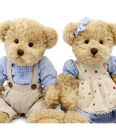 Oits-cute 2-Pack Teddy Bear Cute Stuffed Animal Couple Gift Soft Plush Toy 11inch (Blue Plaid Clothes) $44.61 Stuffed Animals...