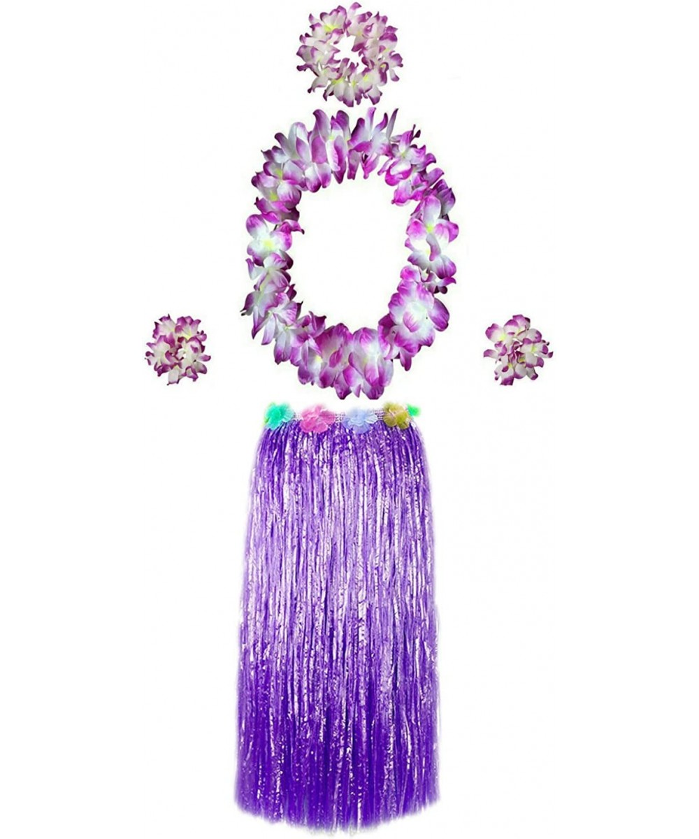 Hawaiian Luau Hula Grass Skirt with Large Flower Costume Set for Dance Performance Party Decorations Favors Supplies $24.68 K...