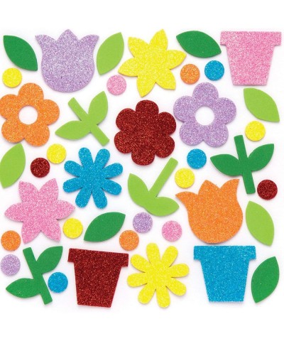 AW337 Flower Garden Glitter Stickers - Pack of 156 Self Adhesives Perfect for Children to Decorate Collages and Crafts Ideal ...