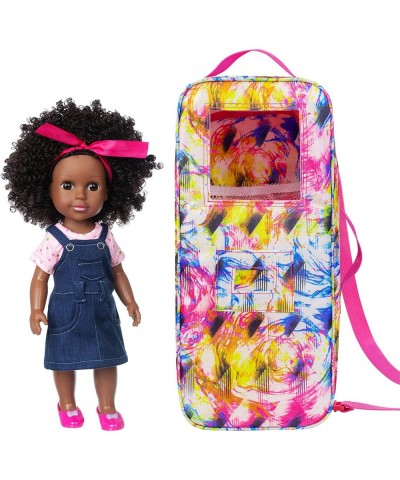 14.5 inch Black Doll Travel Sets Black Doll + Doll Travel Case Suitcase Storage Bag Carry Bag with Multi-Pocket for 14.5 Inch...