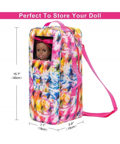 14.5 inch Black Doll Travel Sets Black Doll + Doll Travel Case Suitcase Storage Bag Carry Bag with Multi-Pocket for 14.5 Inch...