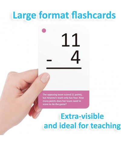 Subtraction Math Flash Cards with Word Problems - 196 Self-Checking Cards All Minuends 0-18 for Early Grade Teaching $25.07 E...