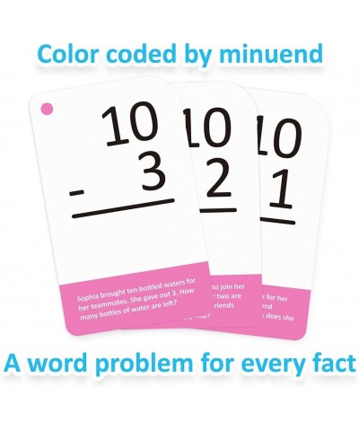 Subtraction Math Flash Cards with Word Problems - 196 Self-Checking Cards All Minuends 0-18 for Early Grade Teaching $25.07 E...