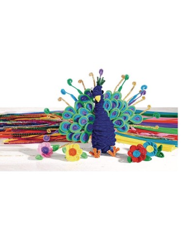 Blue Chenille Stem Pipe Cleaners Pack of 100 Arts & Crafts Decorating STEM Single Color Activities for Kids Crafting Straw Cl...