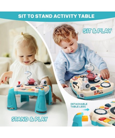 2 in 1 Baby Activity Table W/ Night Light Learning Musical Table Educational Play Toys Musical Toys for Infants Toddlers Baby...