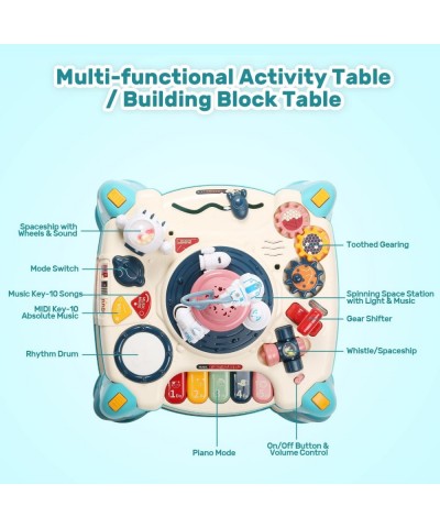 2 in 1 Baby Activity Table W/ Night Light Learning Musical Table Educational Play Toys Musical Toys for Infants Toddlers Baby...