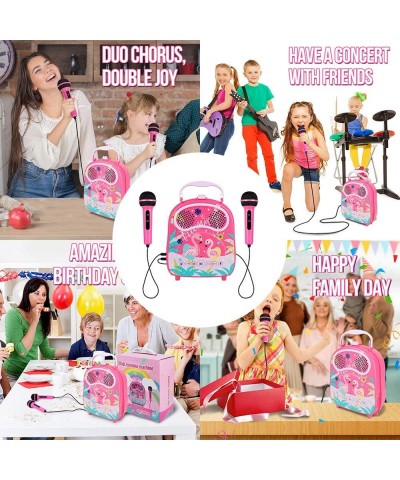 Karaoke Machine for Kids Two Microphones Toddler Singing Karaoke Speaker Voice Changer Portable Activities for Party Christma...