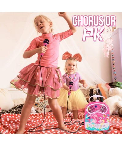 Karaoke Machine for Kids Two Microphones Toddler Singing Karaoke Speaker Voice Changer Portable Activities for Party Christma...