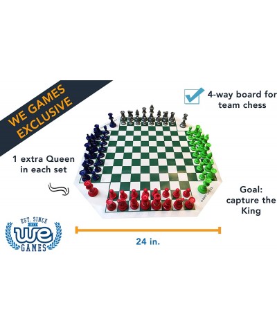 Four Player Chess Set Chess Board for Team Chess Combination Chess Game for Up to 4 Players Unique Chess Sets for Adults and ...