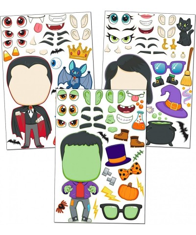 36 PCS Make-a-face Sticker Sheets Make Your Own Halloween Characters Mix and Match Sticker with Full Body Design Vampire Witc...