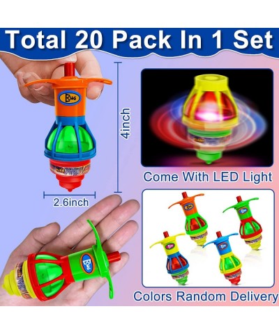 20 Pack LED Light Up UFO Spinning Tops Fidget Toys for Kids Halloween Party Favors Stress Relief Toys Gyroscope Flashing Ligh...