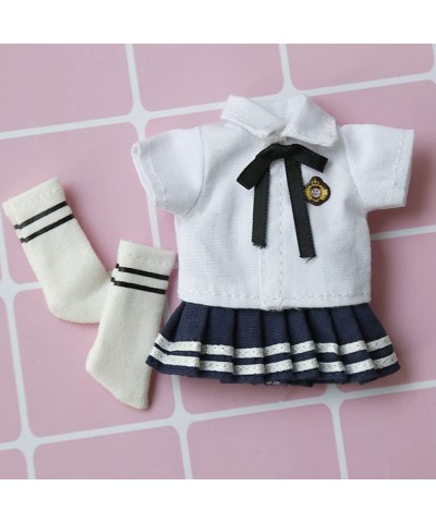 Doll Clothes Uniform School Uniform Set for OB11 GSC Molly 1/12 BJD Doll Accessories Toy Skirt Set (White1) $25.29 Doll Acces...