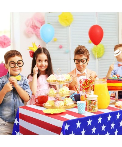 Stars Stripes Plastic Tablecloth 3 Pack Independence Day Theme Birthday Party Supplies Square Table Cloth Waterproof Rectangu...