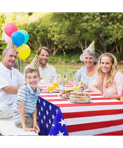 Stars Stripes Plastic Tablecloth 3 Pack Independence Day Theme Birthday Party Supplies Square Table Cloth Waterproof Rectangu...