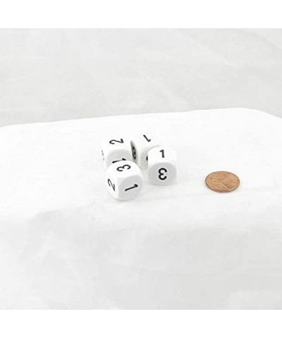 White Opaque Dice with Black Numbers D3 (D6 1-3 Twice) 16mm (5/8 inch) Pack of 4 $16.15 Game Accessories