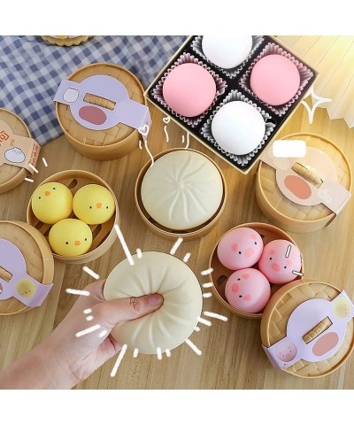 Dumpling Squishy Fidget Toy Dumpling Stress Ball Steamed Stuffed Bun Squeezing Stress Relief Toy Dough Balls Squishy Dumpling...