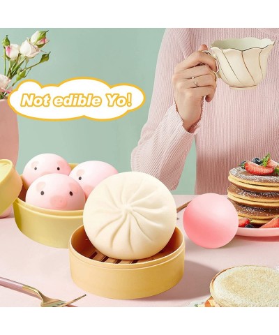 Dumpling Squishy Fidget Toy Dumpling Stress Ball Steamed Stuffed Bun Squeezing Stress Relief Toy Dough Balls Squishy Dumpling...