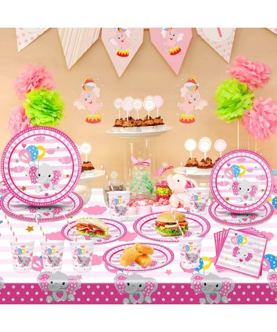 Baby Shower Decorations for Girl Little Baby Girl Birthday Party Decor Kit with Plates Napkins Cups Tablecloth Straws for Gir...