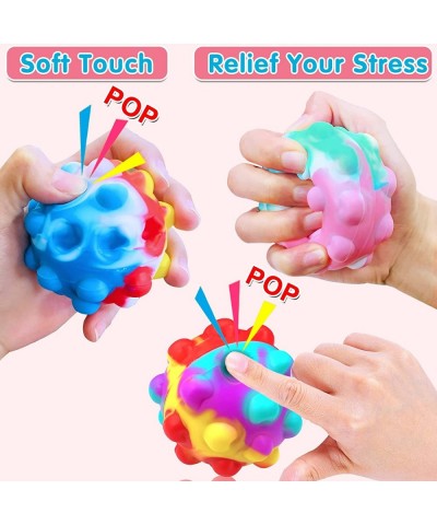 4 Pcs Pop Stress Ball 3D Fidget Toy Push Bubble Poppers Stress Relief Balls Anxiety Restless Squeeze Hand Toys Early Educatio...