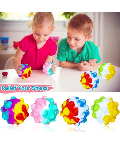 4 Pcs Pop Stress Ball 3D Fidget Toy Push Bubble Poppers Stress Relief Balls Anxiety Restless Squeeze Hand Toys Early Educatio...