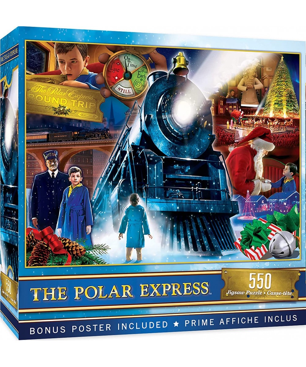 550 Piece Glitter Christmas Jigsaw Puzzle - Polar Express Ride 550-18" x24 $25.12 Jigsaw Puzzles