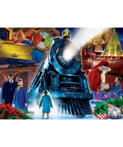 550 Piece Glitter Christmas Jigsaw Puzzle - Polar Express Ride 550-18" x24 $25.12 Jigsaw Puzzles