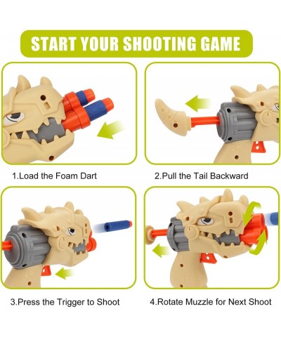 Shooting Game Toys for Kids Electric Dinosaur Egg Shooting Toy with Light & Sound 8 Dinosaur Targets 2 Toy Guns 16 Foam Darts...