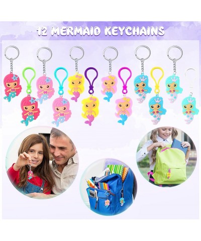 96 Pcs Mermaid Party Favors Yarn Bags Stickers Hair Accessories Slap Bracelet Rings Keychain Return Gifts Mermaid Birthday Pa...