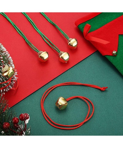 24 Pieces Christmas Bell Necklaces Large Gold Red Green Bell Necklaces for Craft Holiday Party Supplies (Lovely Colors) $17.1...