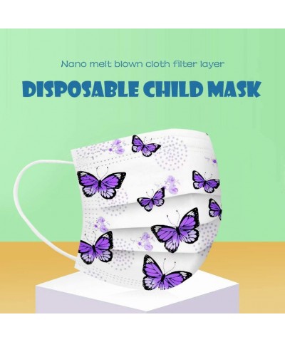 Kids Butterfly Disposable Face_mask 3-Ply Face Bandanas Breathable for Boys Girls $17.87 Kids' Dress-Up Accessories