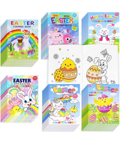 60 Pcs Easter Coloring Books Fun Egg Basket Stuffer Bunny Egg Unicorn Easter Activity Color Books Easter Basket Filler for Ea...