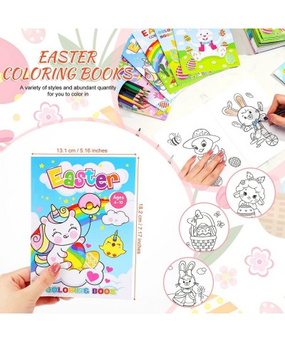 60 Pcs Easter Coloring Books Fun Egg Basket Stuffer Bunny Egg Unicorn Easter Activity Color Books Easter Basket Filler for Ea...