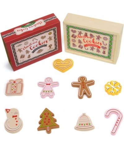 Christmas Cookies - Wooden Play Food Set of Gingerbread Cookies with Cookie Box - Perfect Christmas Stocking Stuffers for Kid...