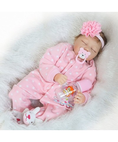 Realistic Baby Dolls Girl 22 Inch Eyes Open Handmade Weighted Vinyl Silicone Newborn Baby Doll Lifelike Children Gifts $88.68...