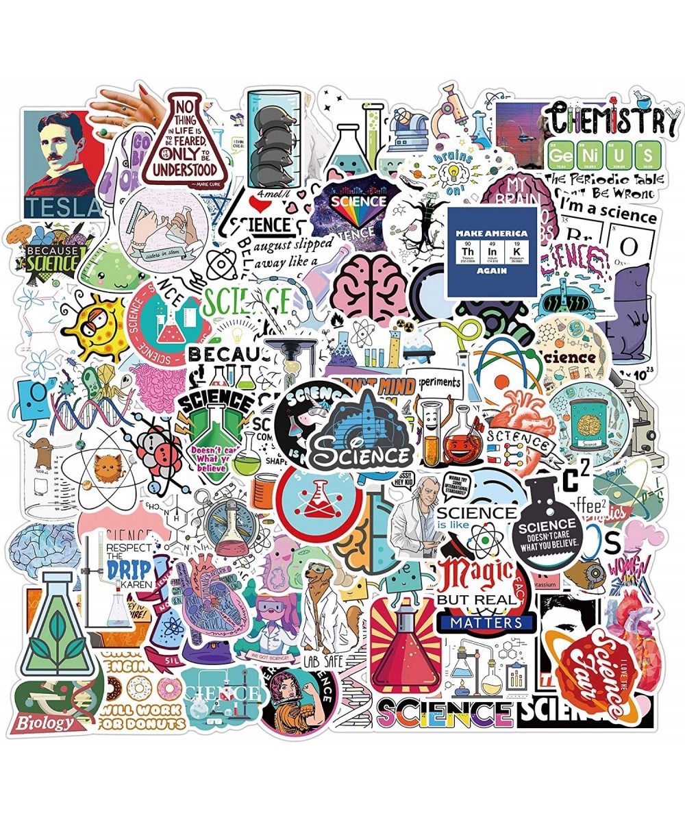 Science Stickers 100pcs Biology Stickers Chemistry Stickers Funny Vinyl Waterproof Computer Stickers for Kids Teens Laptop Wa...