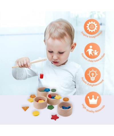 Montessori Toys Fishing Game Toy Set Wooden Sorting Hand-Eye Coordination Training Toys Baby Sensory Bins Infant Toys for Tod...