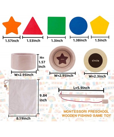 Montessori Toys Fishing Game Toy Set Wooden Sorting Hand-Eye Coordination Training Toys Baby Sensory Bins Infant Toys for Tod...