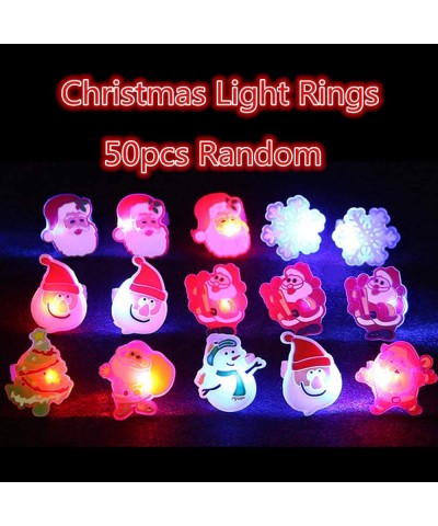 50 Pcs Christmas Light Ring Light Up Christmas LED Rings Christmas Party Favors Glow Up Rings Flashing Finger Rings for Kids ...