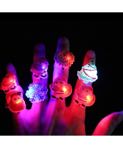 50 Pcs Christmas Light Ring Light Up Christmas LED Rings Christmas Party Favors Glow Up Rings Flashing Finger Rings for Kids ...