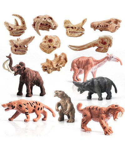 Realistic Prehistoric Animals and Animal Dinosaur Skull Model Toy Playset Science Educational Cognitive Toys for Kids Age 5 6...