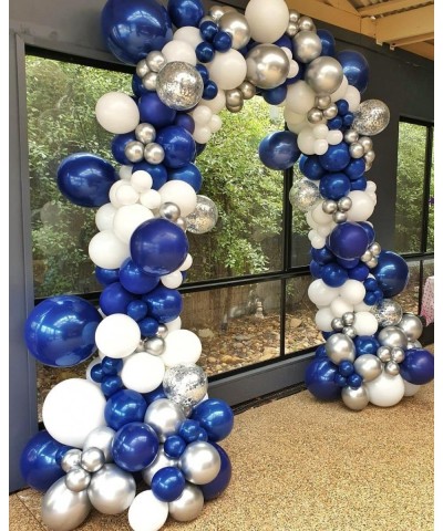 Navy Blue Balloons Garland Kit Navy and Silver White Balloons Arch with Balloon Accessories for Graduation Party Baby Shower ...