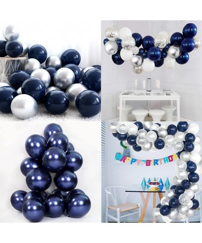 Navy Blue Balloons Garland Kit Navy and Silver White Balloons Arch with Balloon Accessories for Graduation Party Baby Shower ...