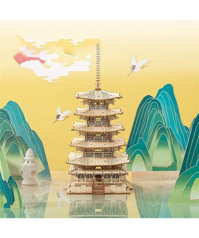 3D Puzzles for Adults Kids DIY Wooden Model Kits Gift on Birthday Christmas - Five-storied Pagoda (275 PCS) $47.35 3-D Puzzles