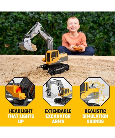 Remote Control Excavator Toys for Boys with Extra Rechargeable Batteries for Long Lasting Fun - 1:24 Scale Excavator RC Const...