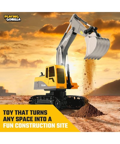 Remote Control Excavator Toys for Boys with Extra Rechargeable Batteries for Long Lasting Fun - 1:24 Scale Excavator RC Const...