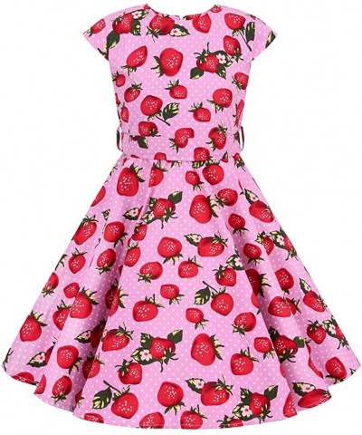 Girls 50s Vintage Polka Dot Flower Swing Rockabilly Prom Party Tea Dress Kids Audrey Wedding Formal Cocktail Evening Gown $20...