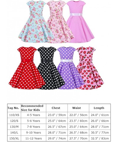 Girls 50s Vintage Polka Dot Flower Swing Rockabilly Prom Party Tea Dress Kids Audrey Wedding Formal Cocktail Evening Gown $20...